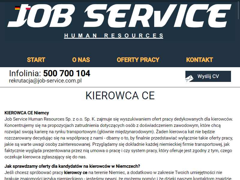 JobService - Praca Kierowca Niemcy